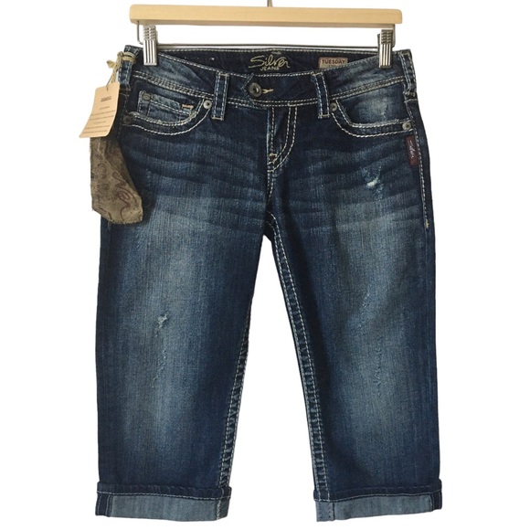 Silver Jeans Tuesday Crop Denim Jeans Size 27 - Picture 3 of 17